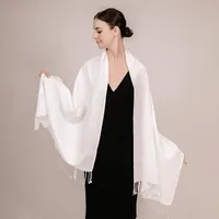 Women's Elegant Classic Style Solid Color Cotton Shawl sku image 8