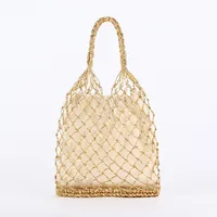 Women's Paper Solid Color Beach Streetwear Weave Square String Straw Bag main image 1