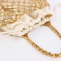 Women's Paper Solid Color Beach Streetwear Weave Square String Straw Bag main image 3