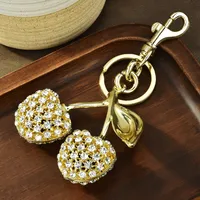 Modern Style Sweet Cherry Alloy Women's Bag Pendant Keychain sku image 2