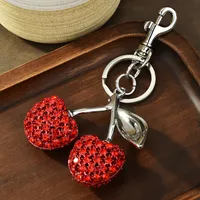 Modern Style Sweet Cherry Alloy Women's Bag Pendant Keychain sku image 3