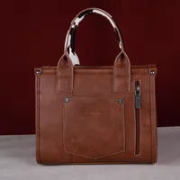 Women's Medium Pu Leather Cow Pattern Solid Color Streetwear Sewing Thread Square Zipper Handbag main image 2