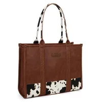 Women's Medium Pu Leather Cow Pattern Solid Color Streetwear Sewing Thread Square Zipper Handbag sku image 13