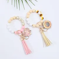Lady Sweet Sunflower Color Block Silica Gel Mother'S Day Women's Bag Pendant Keychain main image 2