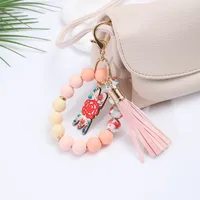 Lady Sweet Sunflower Color Block Silica Gel Mother'S Day Women's Bag Pendant Keychain main image 5