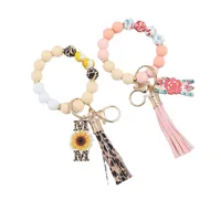 Lady Sweet Sunflower Color Block Silica Gel Mother'S Day Women's Bag Pendant Keychain main image 4