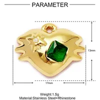 Simple Style Moon Heart Shape Butterfly 304 Stainless Steel Plating DIY Jewelry Accessories sku image 10