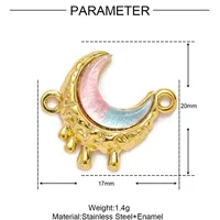 Simple Style Moon Heart Shape Butterfly 304 Stainless Steel Plating DIY Jewelry Accessories sku image 12