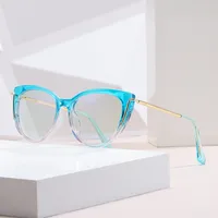 Modern Style Classic Style Geometric Pc Cat Eye Discoloration Full Frame Glasses main image 1