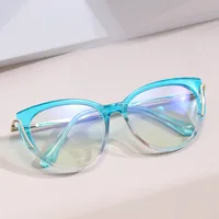 Modern Style Classic Style Geometric Pc Cat Eye Discoloration Full Frame Glasses main image 2