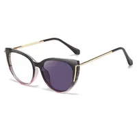 Modern Style Classic Style Geometric Pc Cat Eye Discoloration Full Frame Glasses main image 5