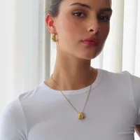 Vacation Simple Style Water Droplets 304 Stainless Steel Inlay Zircon Women's Pendant Necklace main image 2