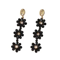 1 Pair Sweet Simple Style Flower Artificial Crystal Drop Earrings main image 4