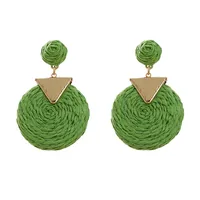 1 Pair Vacation Ethnic Style Geometric Braid Raffia Drop Earrings sku image 1