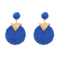 1 Pair Vacation Ethnic Style Geometric Braid Raffia Drop Earrings sku image 3