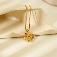 Modern Style Sun Star Moon Titanium Steel Plating 18K Gold Plated Women's Pendant Necklace main image 4
