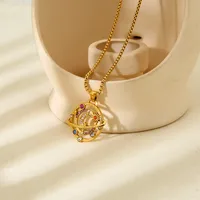 Modern Style Sun Star Moon Titanium Steel Plating 18K Gold Plated Women's Pendant Necklace main image 1