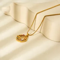 Modern Style Sun Star Moon Titanium Steel Plating 18K Gold Plated Women's Pendant Necklace main image 6
