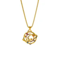 Modern Style Sun Star Moon Titanium Steel Plating 18K Gold Plated Women's Pendant Necklace main image 5