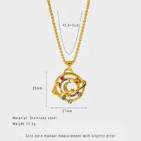 Modern Style Sun Star Moon Titanium Steel Plating 18K Gold Plated Women's Pendant Necklace main image 2