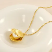 Modern Style Scallop Titanium Steel Plating Women's Rings Earrings Necklace main image 5