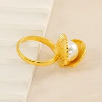 Modern Style Scallop Titanium Steel Plating Women's Rings Earrings Necklace main image 8