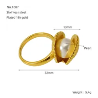 Modern Style Scallop Titanium Steel Plating Women's Rings Earrings Necklace main image 4