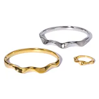 Vacation Simple Style Solid Color 304 Stainless Steel Plating Women's Bangle main image 4