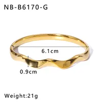 Vacation Simple Style Solid Color 304 Stainless Steel Plating Women's Bangle sku image 1