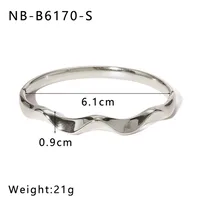 Vacation Simple Style Solid Color 304 Stainless Steel Plating Women's Bangle sku image 3