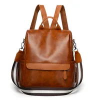 Waterproof Anti-theft Solid Color Casual Women's Backpack sku image 3