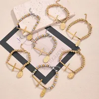 Casual Religion Simple Style Cross Virgin Mary Priest 304 Stainless Steel Handmade Polishing 18K Gold Plated Unisex Bracelets main image 1