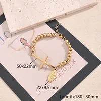 Casual Religion Simple Style Cross Virgin Mary Priest 304 Stainless Steel Handmade Polishing 18K Gold Plated Unisex Bracelets main image 8