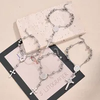 Casual Religion Simple Style Cross Virgin Mary Priest 304 Stainless Steel Handmade Polishing Unisex Bracelets main image 1