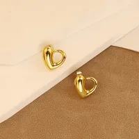 1 Pair Simple Style Heart Shape 304 Stainless Steel 18K Gold Plated Ear Studs main image 5