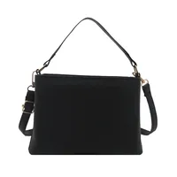 Women's Medium Pu Leather Solid Color Streetwear Sewing Thread Square Zipper Shoulder Bag main image 4