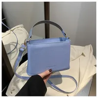 Women's Medium Pu Leather Solid Color Streetwear Sewing Thread Square Zipper Shoulder Bag sku image 5