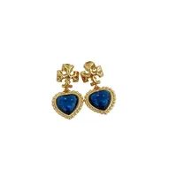 1 Pair Vintage Style Simple Style Heart Shape Copper Drop Earrings main image 4