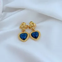 1 Pair Vintage Style Simple Style Heart Shape Copper Drop Earrings sku image 3