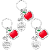 Cute Simple Style Letter Apple 201 Stainless Steel Teachers' Day Unisex Keychain main image 1