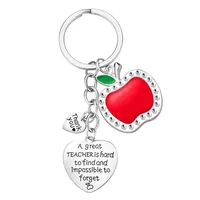 Cute Simple Style Letter Apple 201 Stainless Steel Teachers' Day Unisex Keychain main image 3