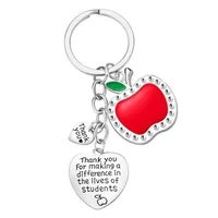 Cute Simple Style Letter Apple 201 Stainless Steel Teachers' Day Unisex Keychain main image 5
