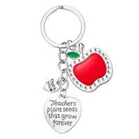 Cute Simple Style Letter Apple 201 Stainless Steel Teachers' Day Unisex Keychain sku image 3