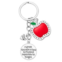 Cute Simple Style Letter Apple 201 Stainless Steel Teachers' Day Unisex Keychain sku image 4