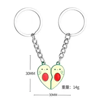 Cartoon Style Cute Heart Shape Avocado Alloy Valentine'S Day Unisex Bag Pendant Keychain main image 2
