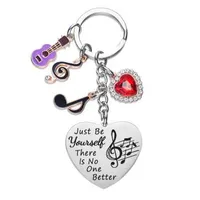 Simple Style Letter Heart Shape Notes 201 Stainless Steel Inlay Zircon Unisex Unisex Keychain main image 3