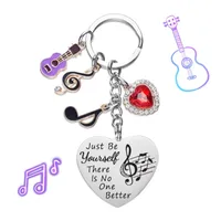 Simple Style Letter Heart Shape Notes 201 Stainless Steel Inlay Zircon Unisex Unisex Keychain main image 4