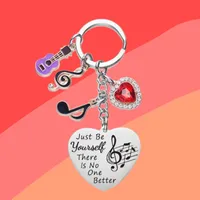 Simple Style Letter Heart Shape Notes 201 Stainless Steel Inlay Zircon Unisex Unisex Keychain main image 5