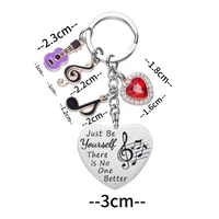 Simple Style Letter Heart Shape Notes 201 Stainless Steel Inlay Zircon Unisex Unisex Keychain main image 2