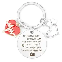 Modern Style Letter Heart Shape Syringe 201 Stainless Steel International Nurses Day Unisex Keychain main image 2